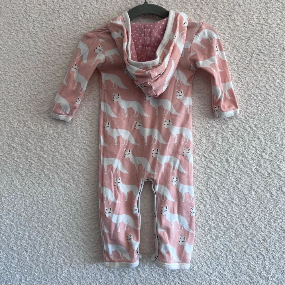 Milkbarn Baby Fox Pink 100% Organic Cotton One Piece Romper‎ Size 3-6 Months
